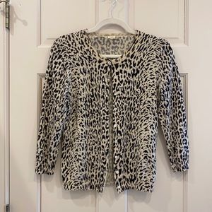 J Crew animal print cardigan